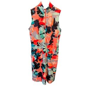 Tribal Sport Womens Petite Small Floral Quarter Zip Sleeveless Golf Dress 44210